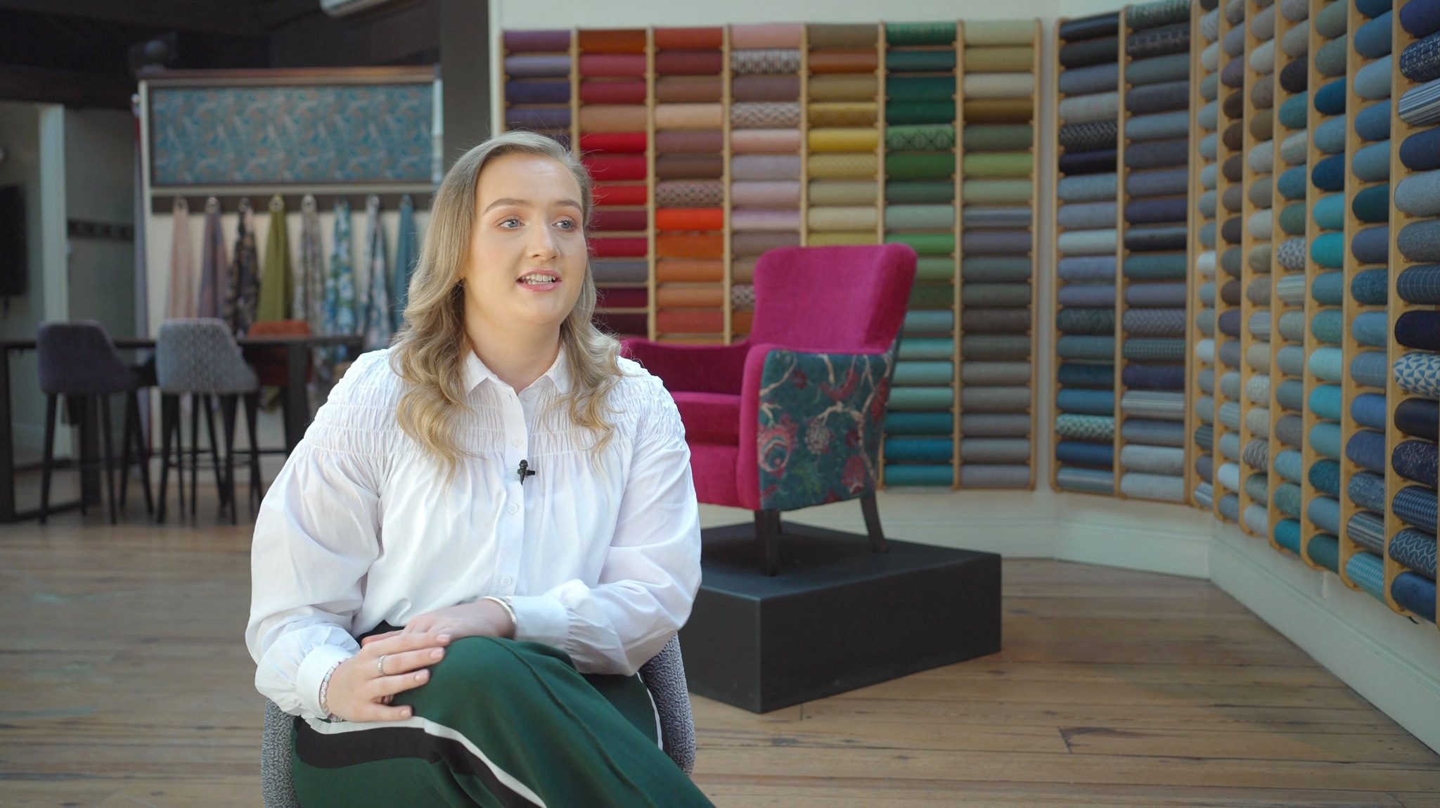 Graduate interview for Skopos Fabrics case study video in Dewsbury